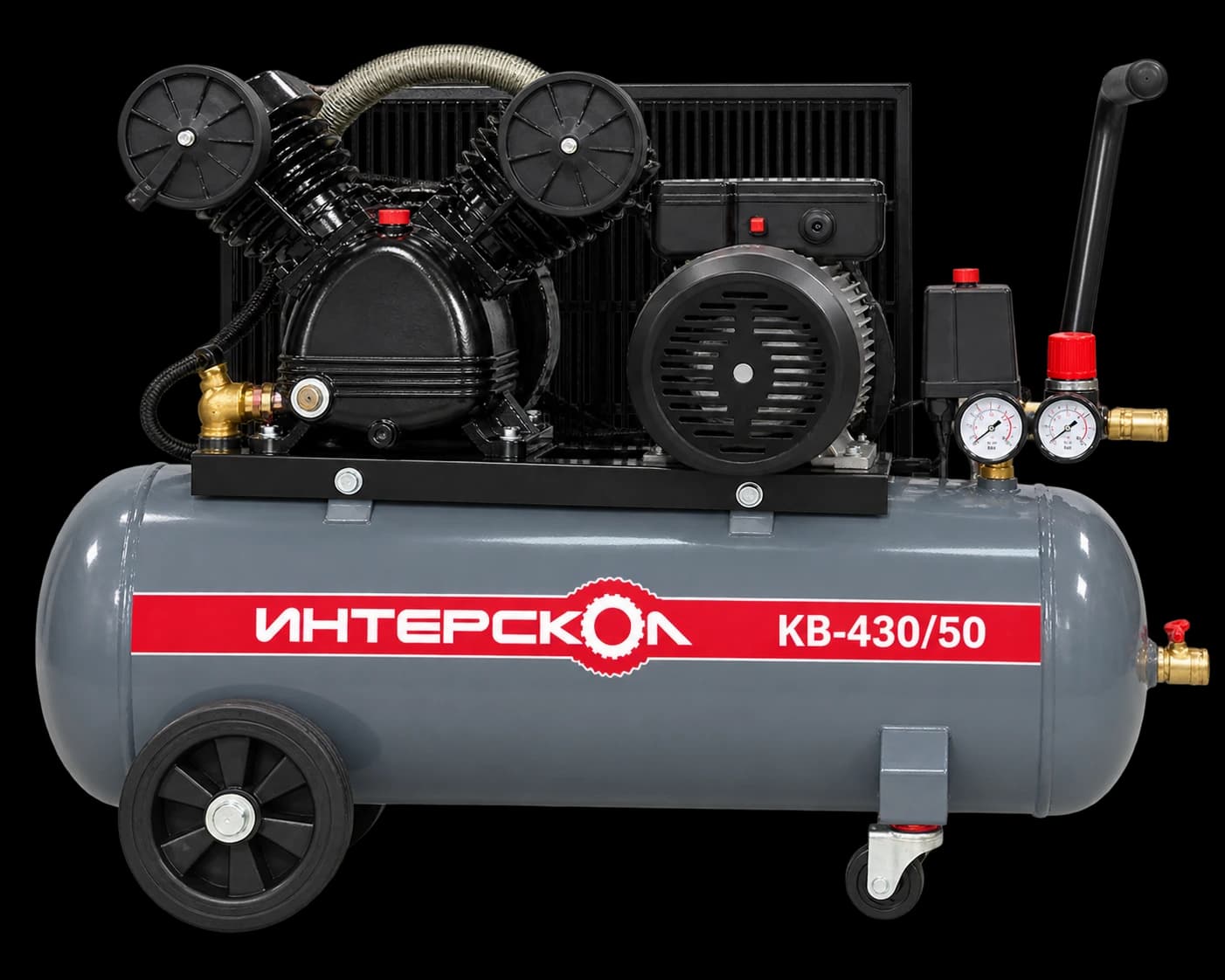 Компрессор воздушный масляный с ременным приводом Интерскол КВ-430/50
