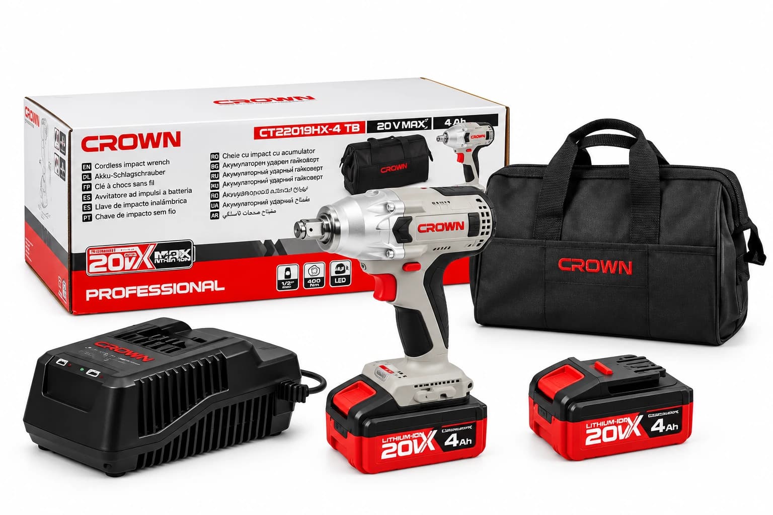 Гайковерт аккумуляторный ударный CT22015HX-4C2 TB CROWN