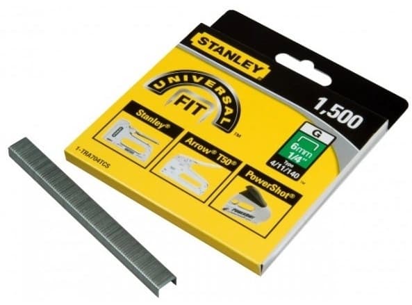 Скоба для степлера "HEAVY DUTY" тип "G" (4/11/140) 14мм/9/16" 1500шт. Stanley 1-TRA709TCS