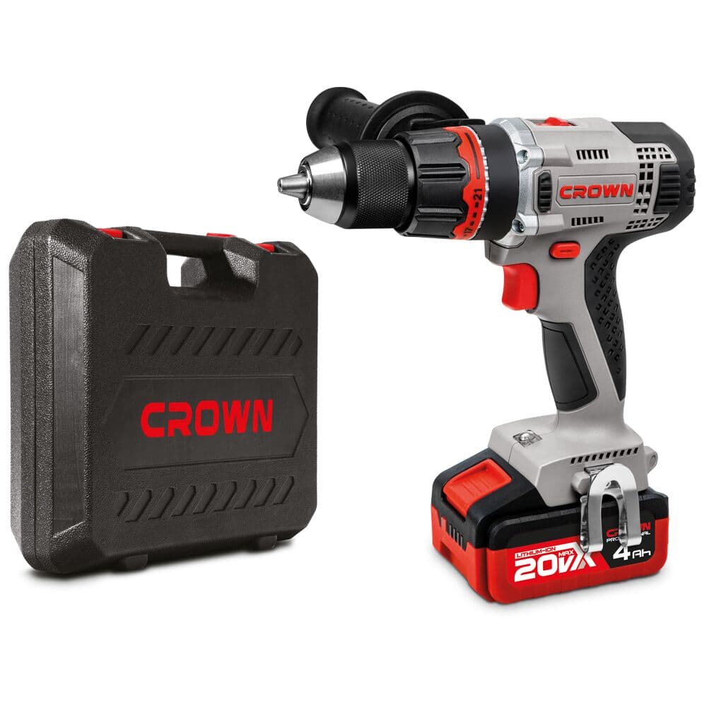 Дрель-шуруповерт аккумуляторный CROWN CT21076HQX-2 BMC