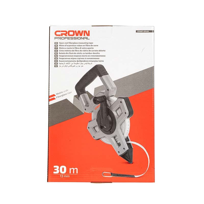 Рулетка стекловолоконная с открытой катушкой 30м CROWN CPHMT-OFA30