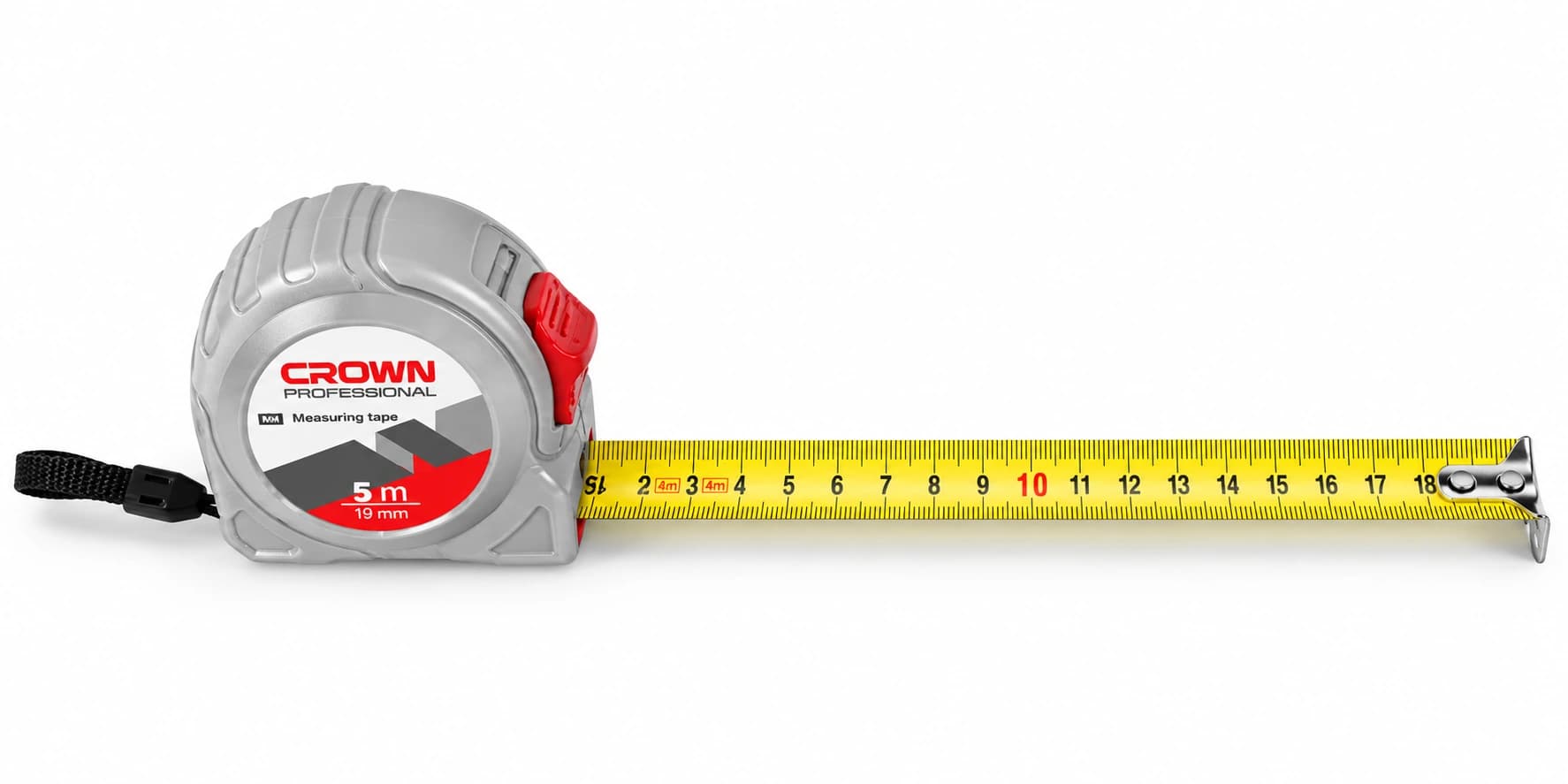 Рулетка стальная метрическая 10м*25мм CROWN CPHMT-BM1025
