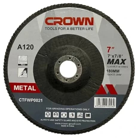Диск лепестковый D180*22,2мм A120 CROWN CTFWP0021