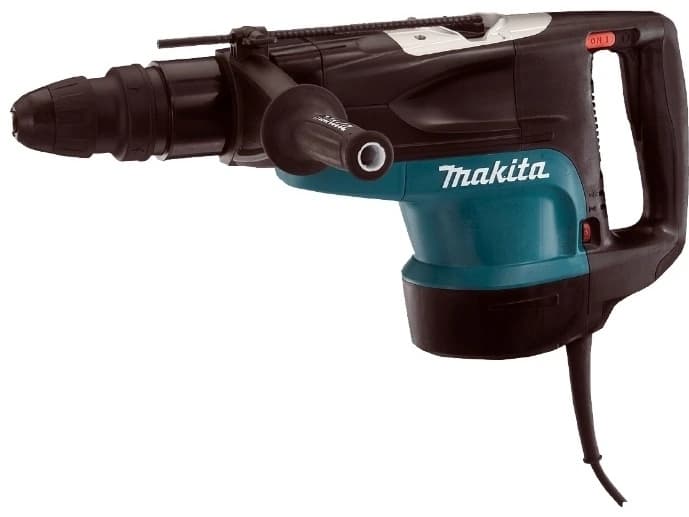 Перфоратор SDS-MAX Makita HR5201C, 220В, 1500Вт, D52мм, 19.7Дж, 130-260об/мин, 1075-2150уд/мин, чемодан, 11.3кг
