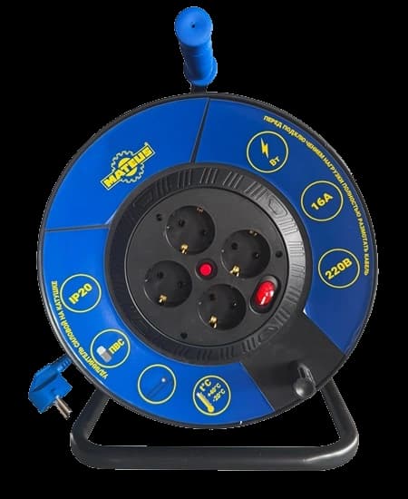 Удлинитель на катушке Mateus MS12205 (10m, CCA 3x2,5)