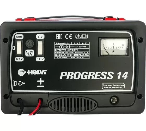 Зарядное устройство Helvi Progress 14, 99000067, 150Вт, 6-12В, 11А, 230х275х205, 4кг