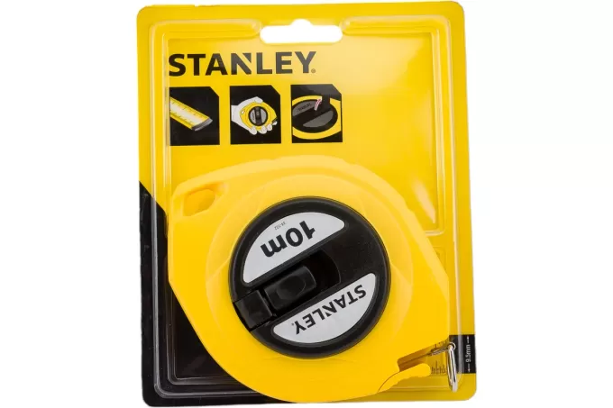 Рулетка измерительная длинная с металлическим полотном 10мx9,5мм Stanley 0-34-102
