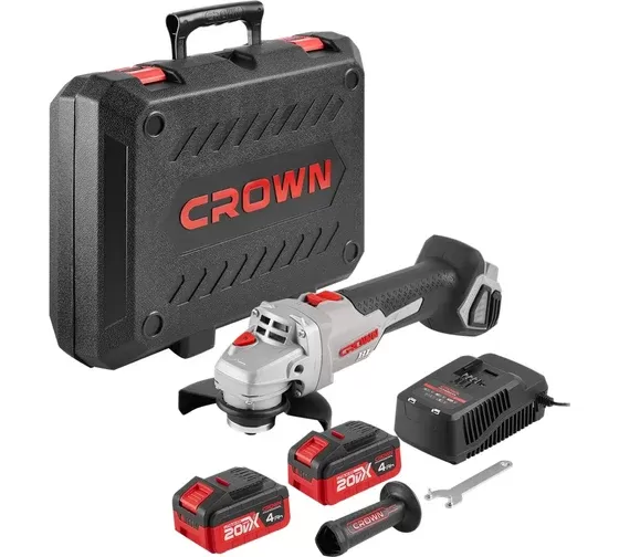 Машина шлифовальная угловая аккумуляторная CROWN CT23001-125HX-4 BMC 