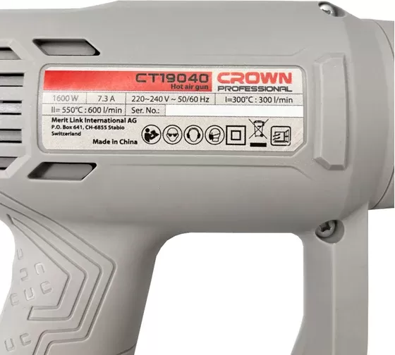 Фен технический CROWN CT19040