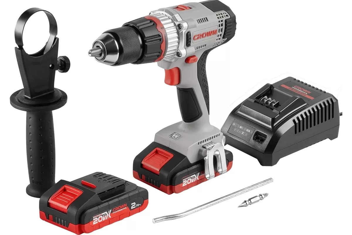 Дрель-шуруповерт аккумуляторный CROWN CT21075HMX-2 BMC