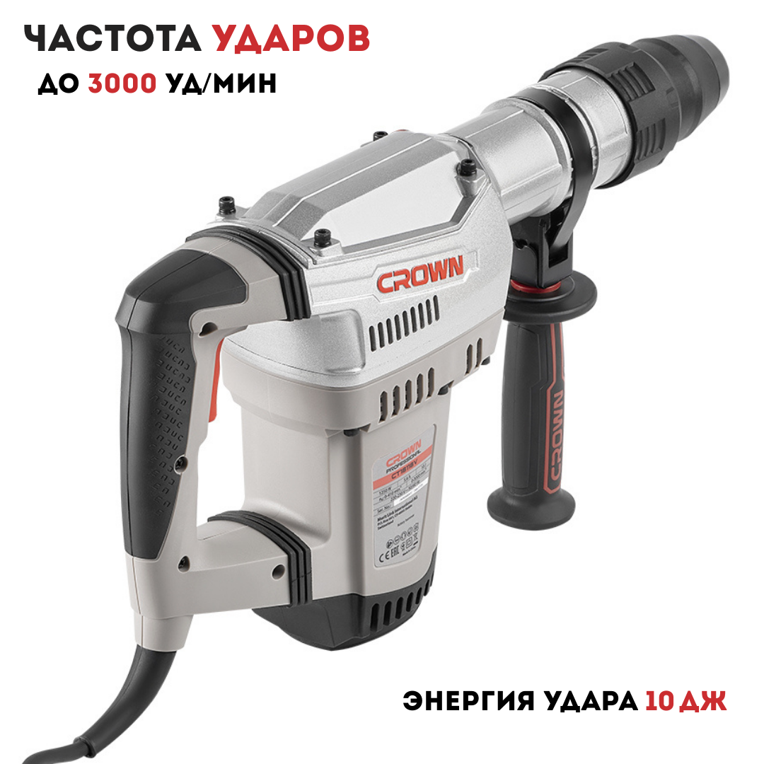 Перфоратор SDS-MAX (кейс) CROWN CT18118V BMC