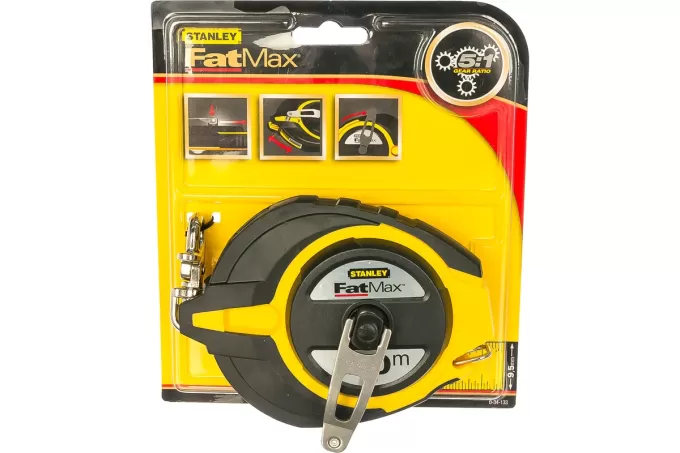 Рулетка измерительная длинная "FATMAX" с металлическим полотном 20мx10мм Stanley 0-34-133