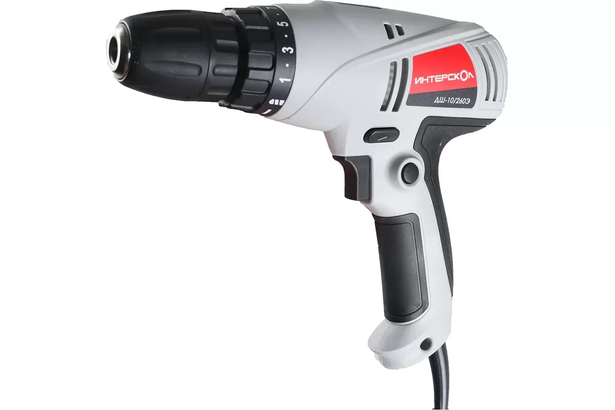 Сетевая дрель-шуруповерт Интерскол ДШ-10/260Э
