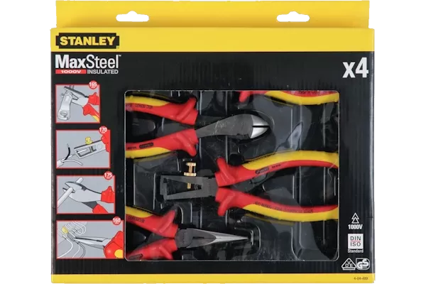 Набор из 4-х плоскогубцев и кусачек электрика &quot;MAXSTEEL&quot; 1000в Stanley 4-84-489