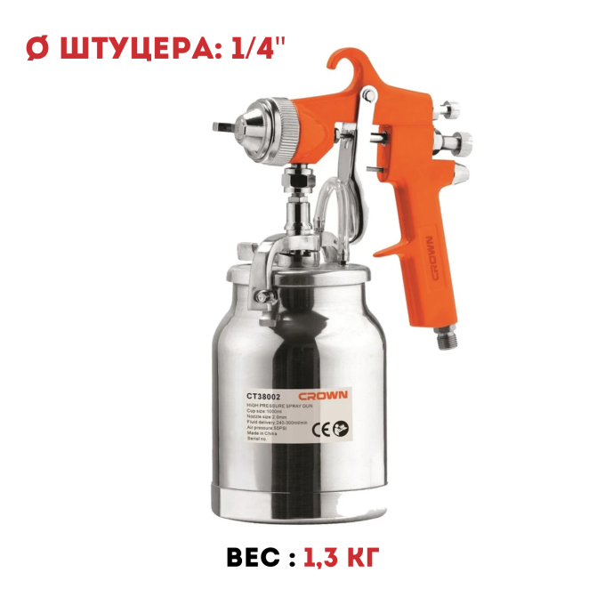 Краскопульт пневматический CROWN CT38002