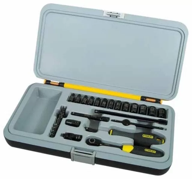 Набор торцевых головок "FATMAX" с черным хромированием 1/4" (30 предметов) Stanley 1-94-661