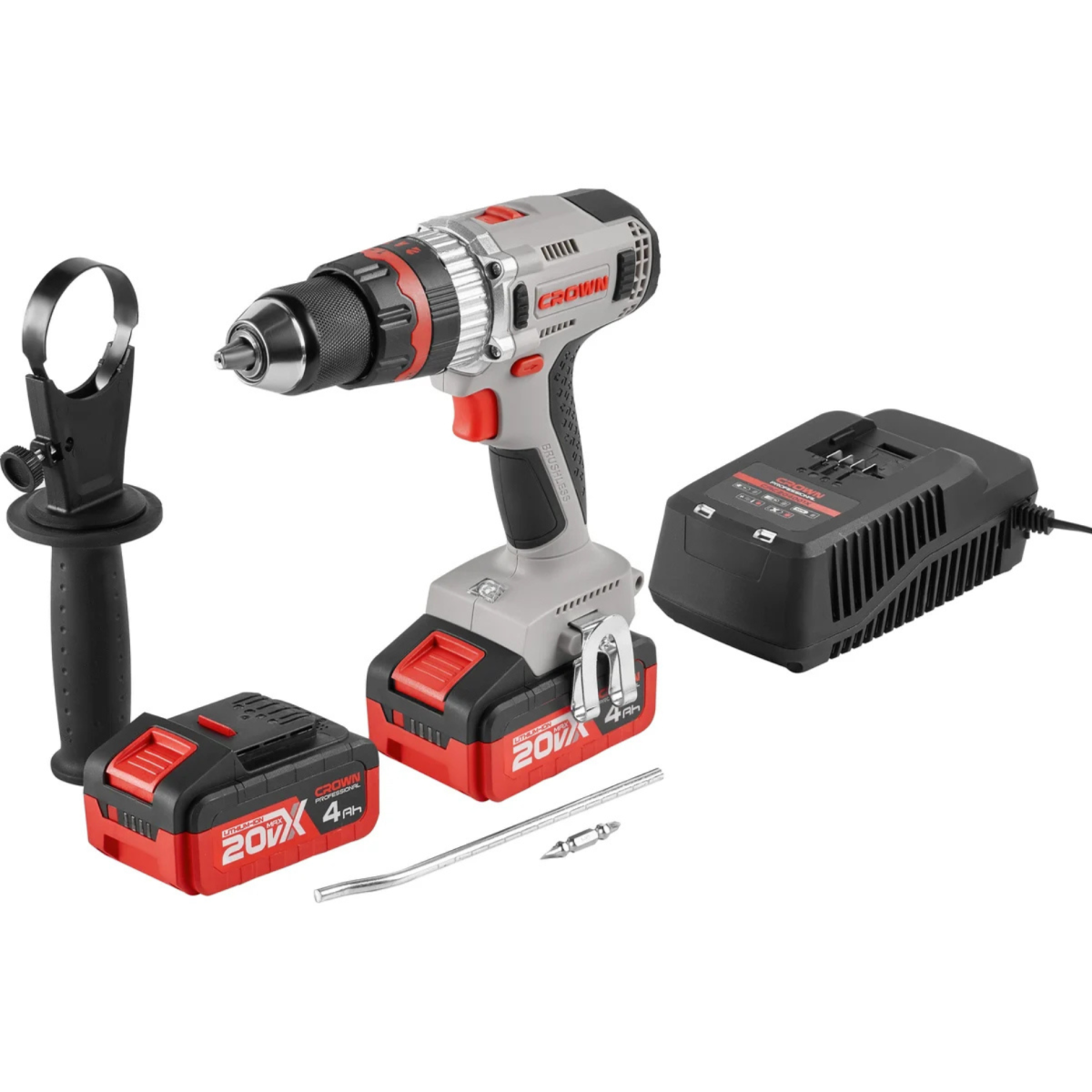 Дрель-шуруповерт ударный аккумуляторный CROWN CT21093HMX-4BMC