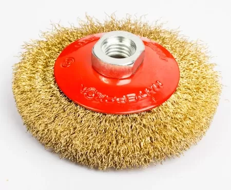 Щетка коническая витая стальная проволока 100x20, M14x2, RPM12500 Интерскол 2232910002000 