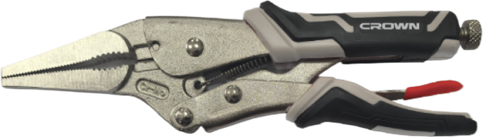 Клещи зажимные с фиксирующим захватом длинный нос CROWN CPHPL-GLCH9