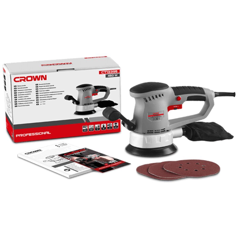 Машина шлифовальная эксцентриковая CROWN CT13395