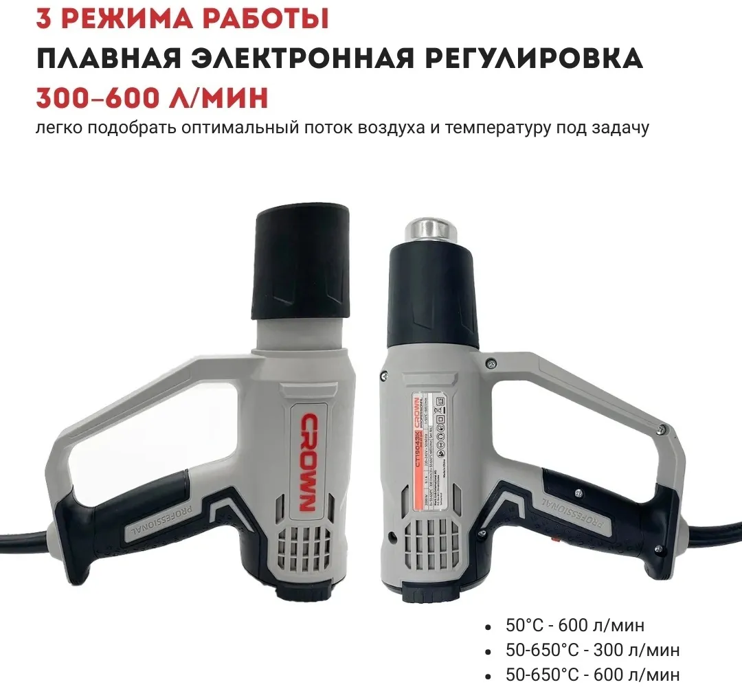 Фен технический CROWN CT19043K