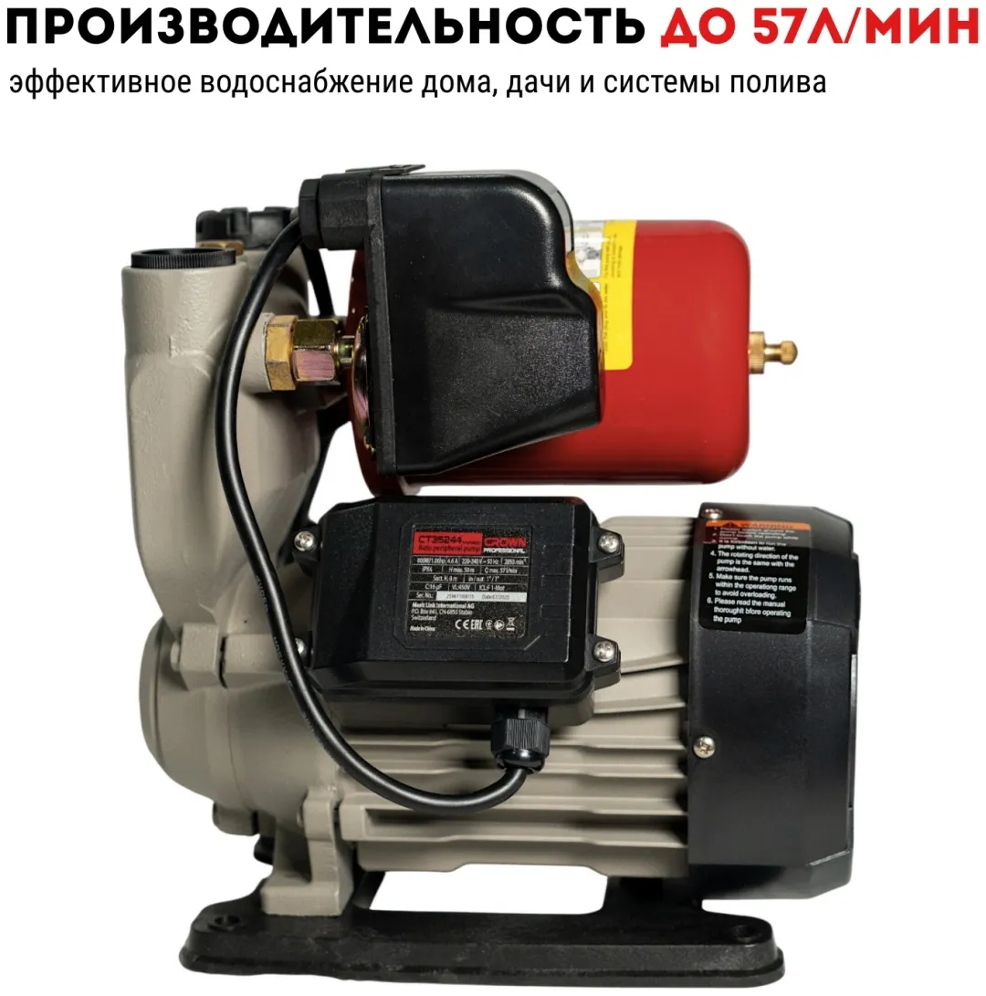 Насос автоматический самовсасывающий CROWN CT35244 (PW750)