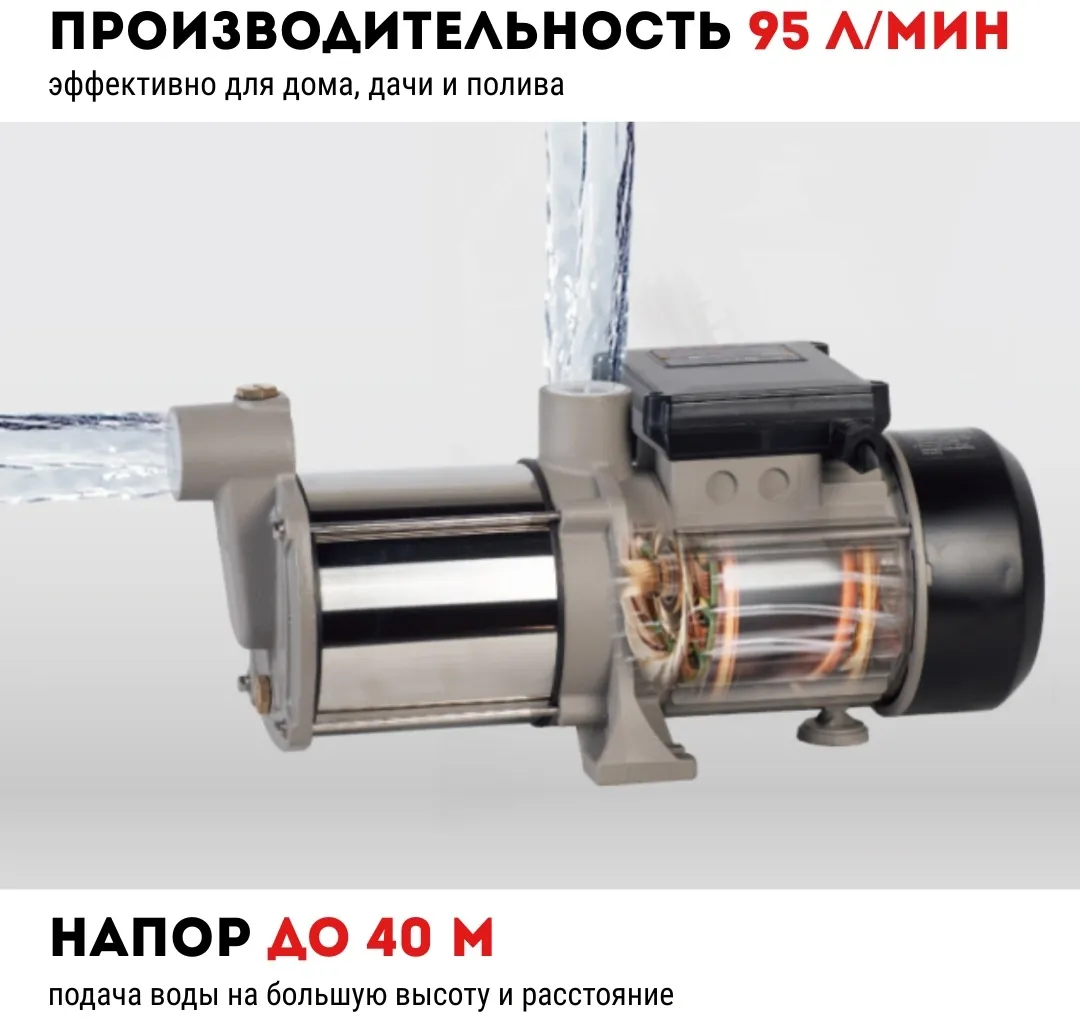 Насос центробежный CROWN CT35258 (MH750-4)