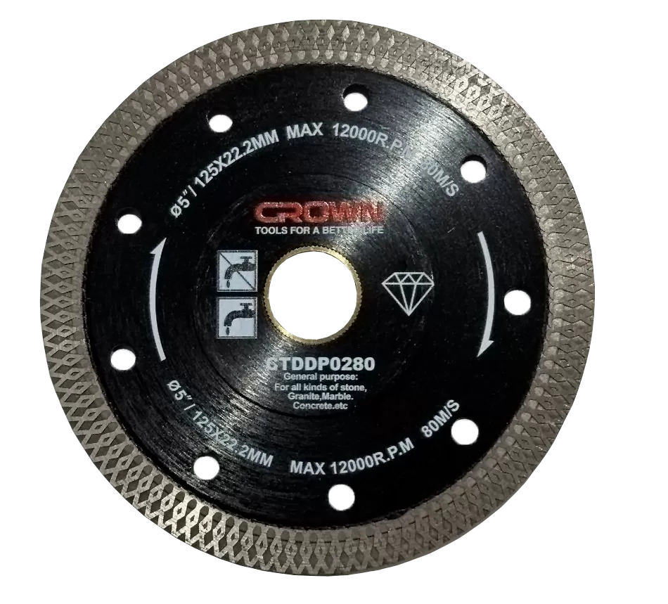Диск отрезной алмазный турбо D125x1.2x22.2, 10мм CROWN CTDDP0280