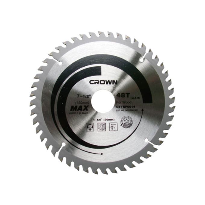 Диск пильный по дереву D190*2.2*30/25.4/20*24T CROWN CTTSP0006