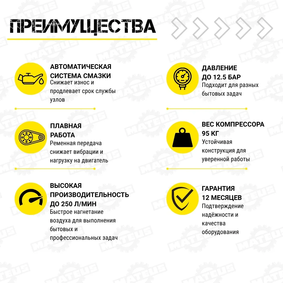 Компрессор Mateus MS03315 (YV-0.25/12.5BAR)