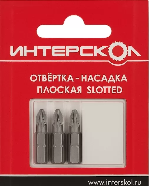 Отвертка-насадка крестообразная "Pozidriv" PZ1, PZ2, PZ3 50мм (3шт) Интерскол 2040405001230