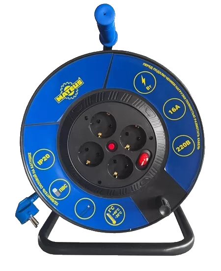 Удлинитель на катушке Mateus MS12209  (40m, CCA 3x2,5)